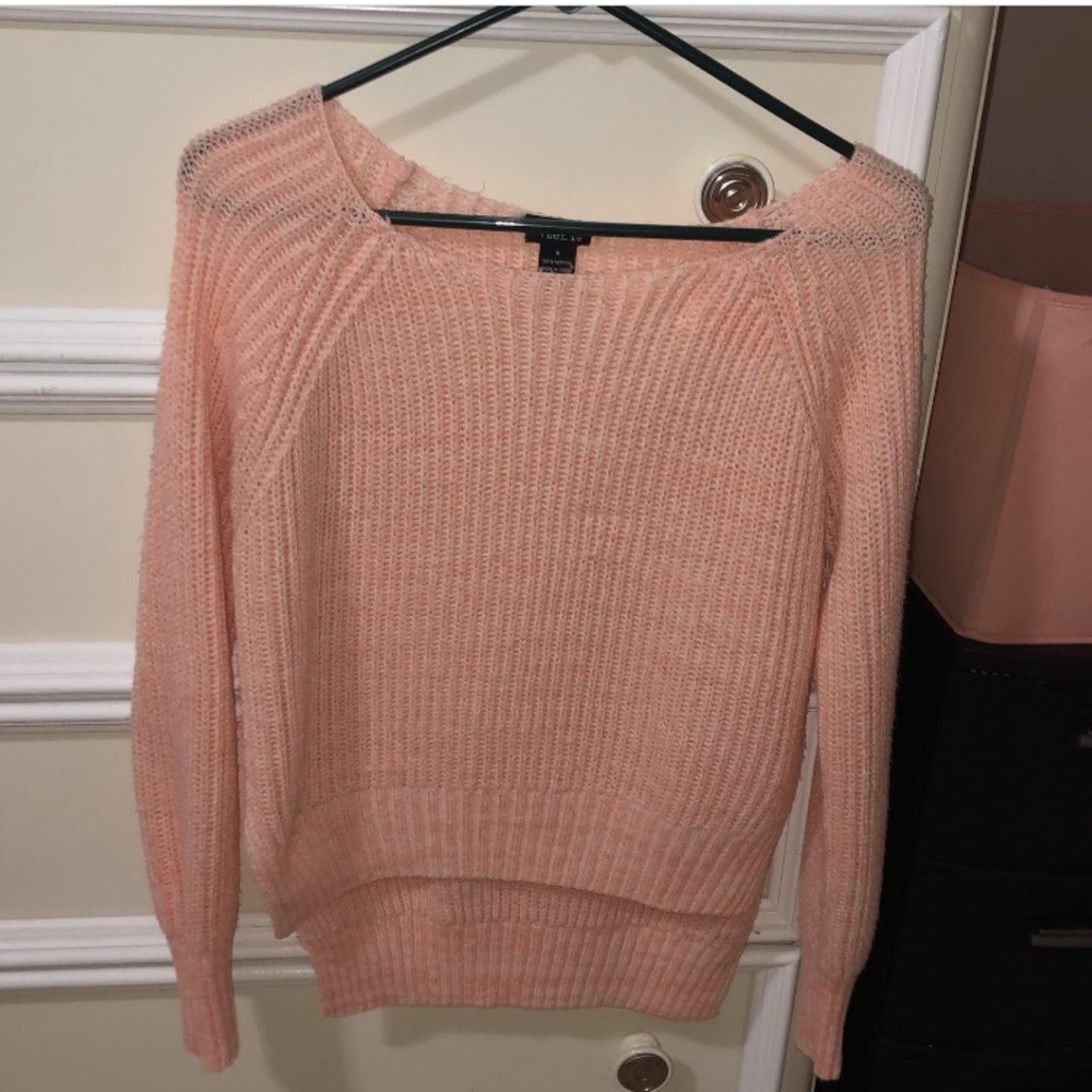 pink knit sweater